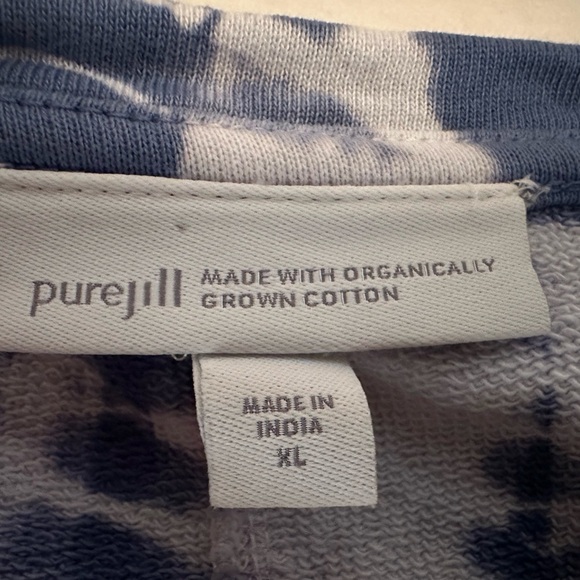 Pure J.Jill Dolman Sleeve TyeDye French Terry Organic Cotton Top XL - Picture 7 of 8